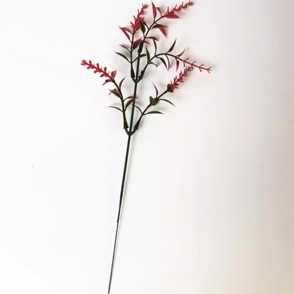 suxuMhao Artificial Flower, 20 Stems 12 Inches Fake Retro Simulated Lavender, Plastic Faux Lavender, Fake Lavender Vase Decor, Perfect for Home Decor, 5-Leaf Artificial Lavender Stems, Red