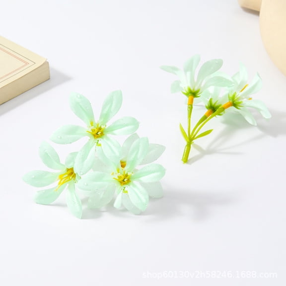 suxuMhao Artificial Flowers, 50 Pcs 4in Green Fake Lily Flowers, Artificial Lilies, Faux Lily Flowers, Fake Flowers DIY Materials, Artificial lily flower head, Perfect for Home Wedding Decor