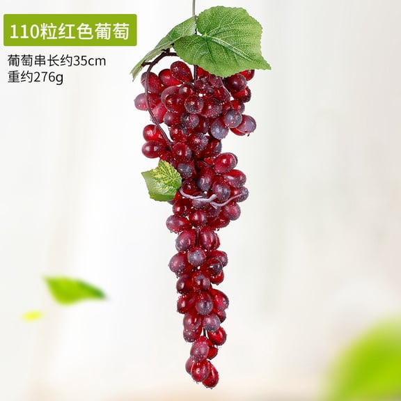 suxuMhao Artificial Grapes,1 Pack 13.7 IN Simulation Fruit,110-Grapes Bunch Fake Fruits,Faux Fruit for Home Decor,Artificial Fruits & Vegetables Decor Fruit for Holiday & Retail Display, Red