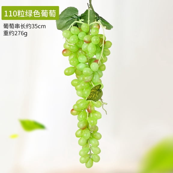 suxuMhao Artificial Grapes,1 Pack 13.7 IN Simulation Fruit,110-Grapes Bunch Fake Fruits,Faux Fruit for Home Decor,Artificial Fruits & Vegetables Decor Fruit for Holiday & Retail Display, Green