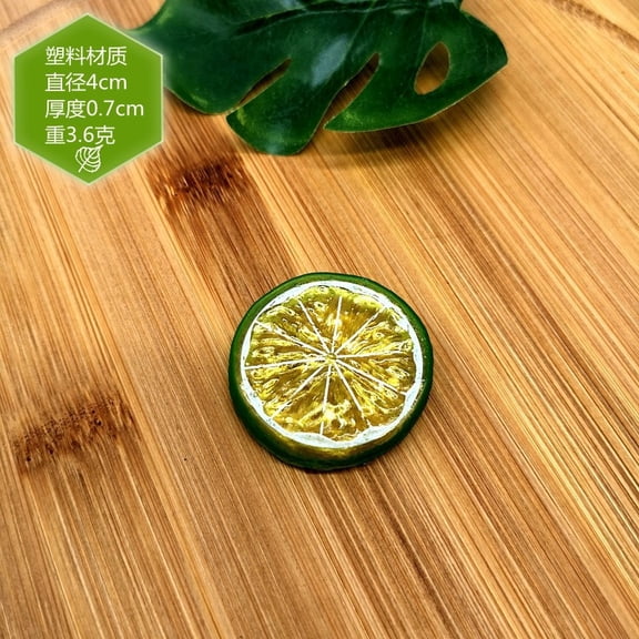 suxuMhao Artificial Lemon Slices, 10 Pcs 1.570.27IN Green+Yellow Fake Fruits, Decorative Fruits Slices Plastic Fruit Model Simulated Lemon Slices, Artificial Fruits Slices for DIY Craft Decoration