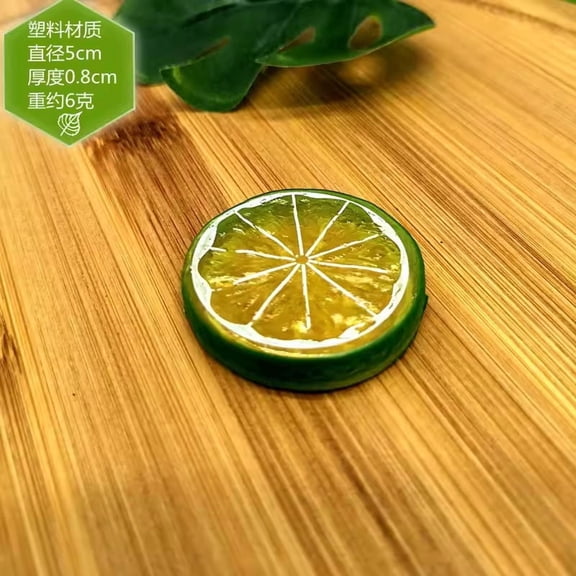 suxuMhao Artificial Lemon Slices, 10 Pcs 20.3IN Green+Yellow Fake Fruits, Decorative Fruits Slices Plastic Fruit Model Simulated Lemon Slices, Artificial Fruits Slices for DIY Craft Decoration