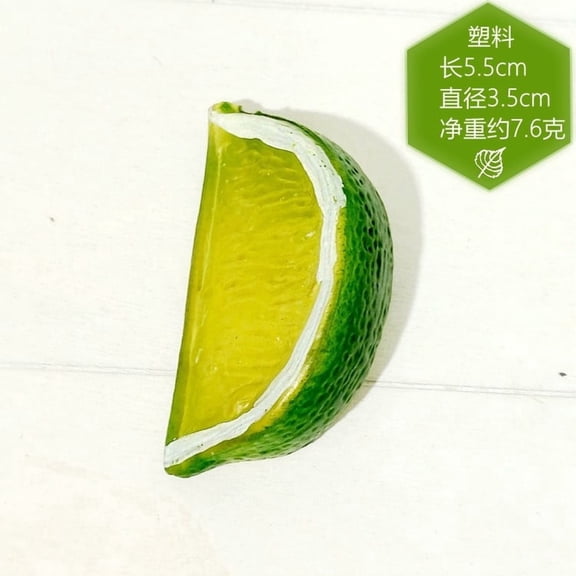 suxuMhao Artificial Lemon Slices, 10 Pcs 2.171.38IN Green+Yellow Fake Fruits, Decorative Fruits Slices Plastic Fruit Model Simulated Lemon Slices, Artificial Fruits Slices for DIY Craft Decoration