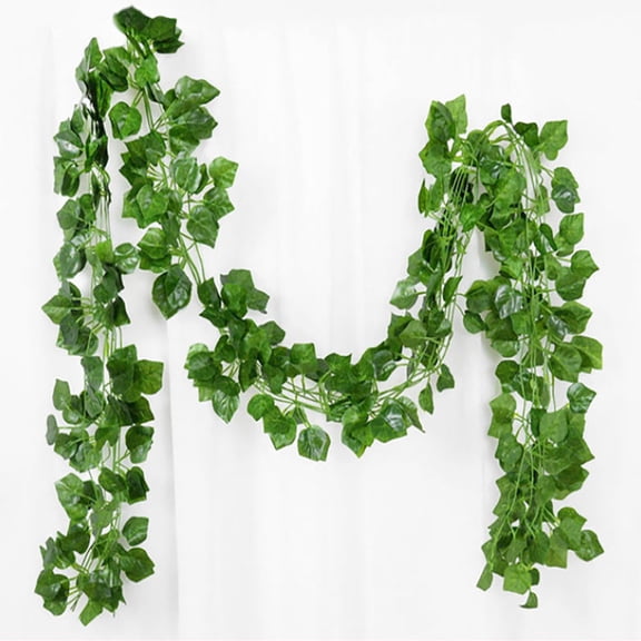 suxuMhao Artificial Plants, Artificial Ivy Garland Fake Ivy Vines Faux Hanging Plants Vines with 72 Artificial Grape Vine Leaves, 2.3yd Each, 2 Pieces, Green, Perfect for Wall Decor and Home Decor