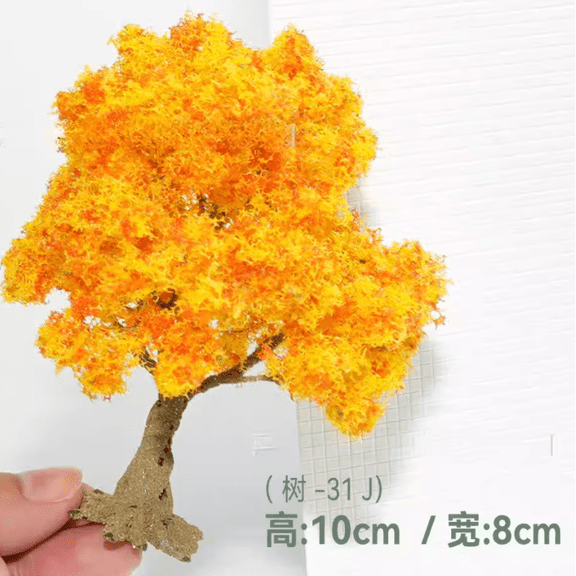 suxuMhao Artificial Trees, 2 Pcs Golden Fake Trees Faux Trees, 4*3.1in Simulated Wire Tree Sand Table Model Tree Decor Trees Scene Model Tree, Realistic Faux Trees for Home Decor, Style 3