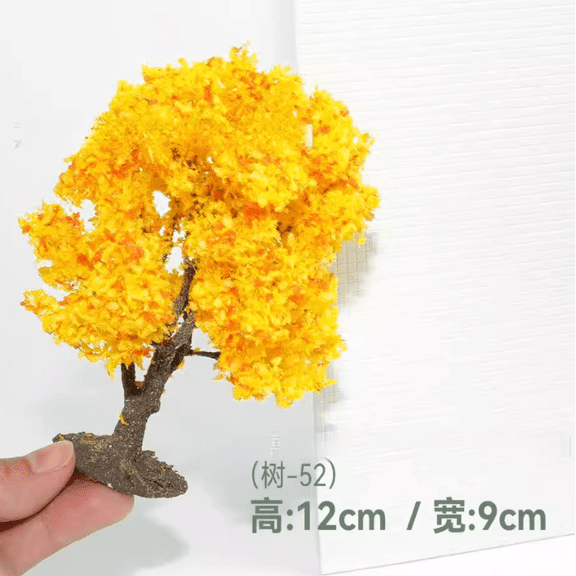 suxuMhao Artificial Trees, 2 Pcs Golden Fake Trees Faux Trees, 4.7*3.5in Simulated Wire Tree Sand Table Model Tree Decor Trees Scene Model Tree, Realistic Faux Trees for Home Decor, Style 19