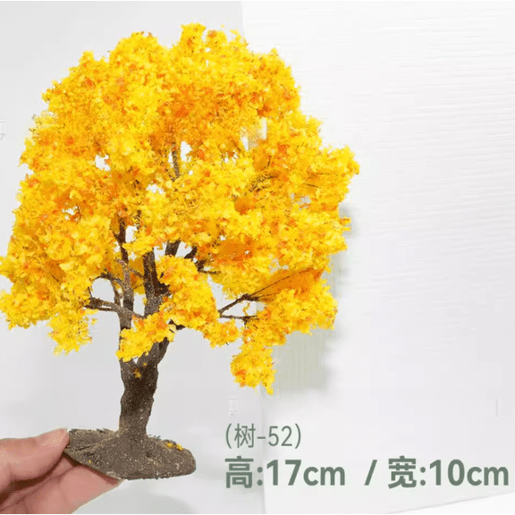 suxuMhao Artificial Trees, 2 Pcs Golden Fake Trees Faux Trees, 6.7*4in Simulated Wire Tree Sand Table Model Tree Decor Trees Scene Model Tree, Realistic Faux Trees for Home Decor, Style 18