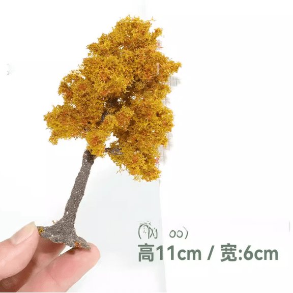 suxuMhao Artificial Trees, 2 Pcs Yellow Fake Trees Faux Trees, 4.3*2.3in Simulated Wire Tree Sand Table Model Tree Decor Trees Scene Model Tree, Realistic Faux Trees for Home Decor, Style 5