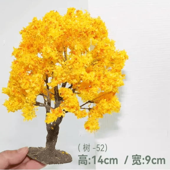suxuMhao Artificial Trees, 2 Pcs Yellow Fake Trees Faux Trees, 5.5*3.5in Simulated Wire Tree Sand Table Model Tree Decor Trees Scene Model Tree, Realistic Faux Trees for Home Decor, Style 6