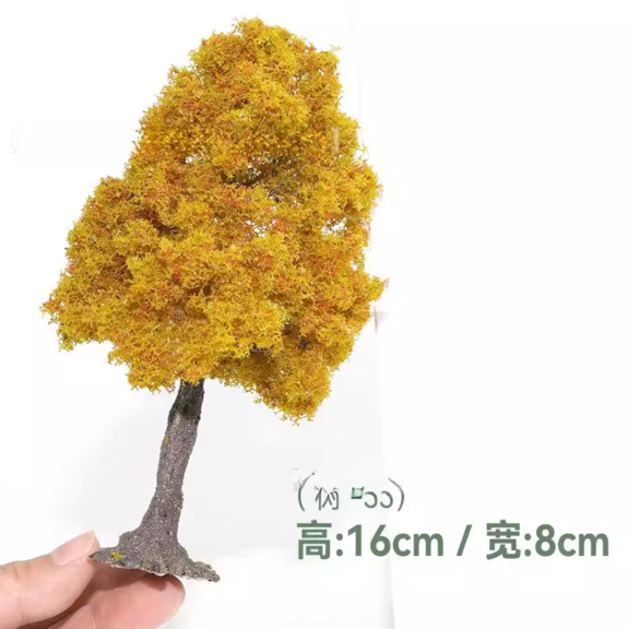 suxuMhao Artificial Trees, 2 Pcs Yellow Fake Trees Faux Trees, 6.3*3.1in Simulated Wire Tree Sand Table Model Tree Decor Trees Scene Model Tree, Realistic Faux Trees for Home Decor, Style 4