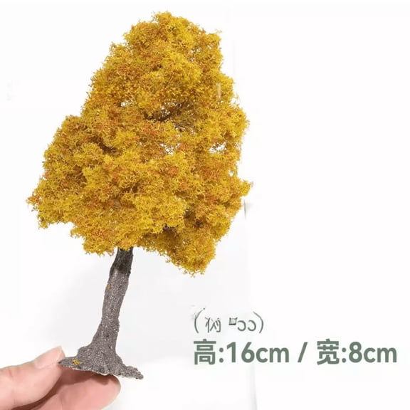suxuMhao Artificial Trees, 2 Pcs Yellow Fake Trees Faux Trees, 6.3*3.1in Simulated Wire Tree Sand Table Model Tree Decor Trees Scene Model Tree, Realistic Faux Trees for Home Decor, Style 4