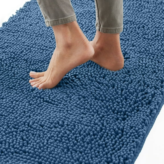 suxuMhao Bath Rugs-1 Piece 40×60cm Blue Grey Washable Bath Mat,Absorbent Bathroom Rugs,Non-Slip Bathroom Floor Mat,Practical Rugs for Bathroom,Ideal Bath Mat for Home Bathroom Dry Protection
