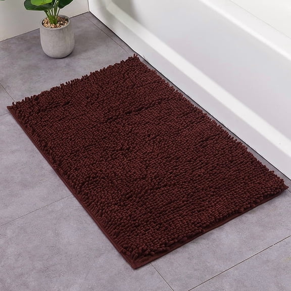 suxuMhao Bath Rugs-1 Piece 4060cm Dark Brown Washable Bath Mat,Absorbent Bathroom Rugs,Non-Slip Bathroom Floor Mat,Practical Rugs for Bathroom,Ideal Bath Mat for Home Bathroom Dry Protection