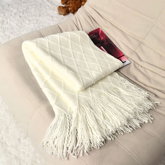 suxuMhao Bed Blankets - 1 Piece 5070in Soft Throw Blanket, Solid Color Design Couch Blanket & Air Conditioning Blanket, Cozy Fall Throw Blanket for Home Comfort, White