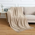 thumbnail image 1 of suxuMhao Bed Blankets - 1 Piece 50×70in Soft Throw Blanket, Solid Color Design Couch Blanket & Air Conditioning Blanket, Cozy Fall Throw Blanket for Home Comfort, Khaki, 1 of 4