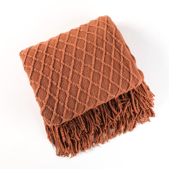 suxuMhao Bed Blankets - 1 Piece 5190in Soft Throw Blanket with Diamond Grid Pattern, Cozy Couch Blanket & Air Conditioning Blanket, Perfect Fall Blanket for Home Comfort, red brown
