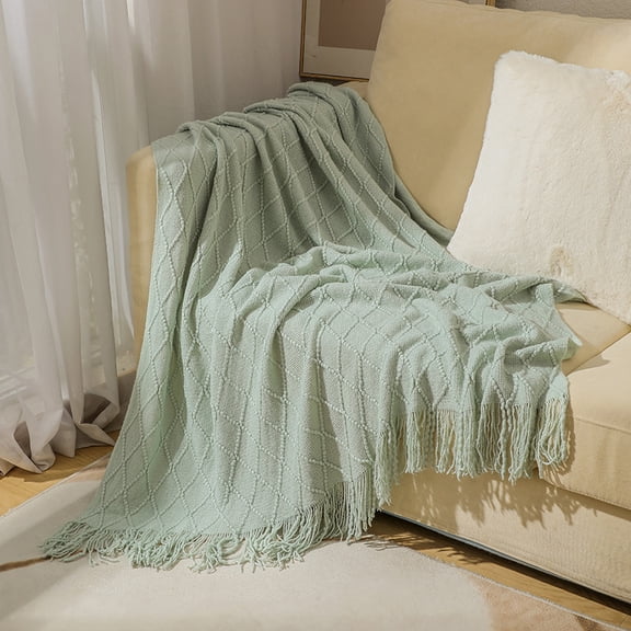 suxuMhao Bed Blankets - 1 Piece 5190in Soft Throw Blanket, Solid Color Design Couch Blanket & Air Conditioning Blanket, Cozy Fall Throw Blanket for Home Comfort, Light Green