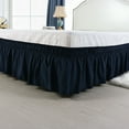 thumbnail image 1 of suxuMhao Bed Skirts -15in Drop Dust Ruffle,Soft Polyester-Cotton Ruffled Bed Skirt,Easy-Install Bed Skirt for Bedroom,Durable Twin-Compatible Dust Ruffle,Dark Blue,1 Piece Bed Skirt for Home, 1 of 4