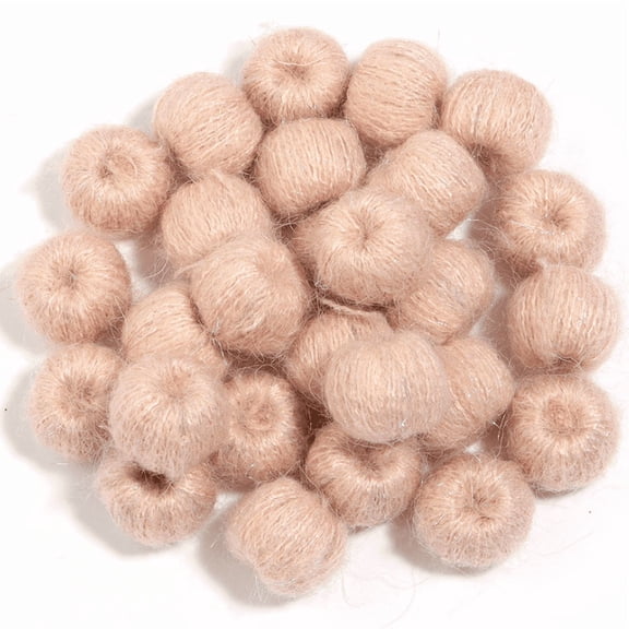 suxuMhao Beige Craft Pom Poms Glitter Gold Wire Fluffy Fuzzy Pom Pom Balls DIY Accessories Hair Accessories 0.630.51 Inches Soft Yarn Pom Poms for Jewelry Making & Craft Projects, 20 Pack
