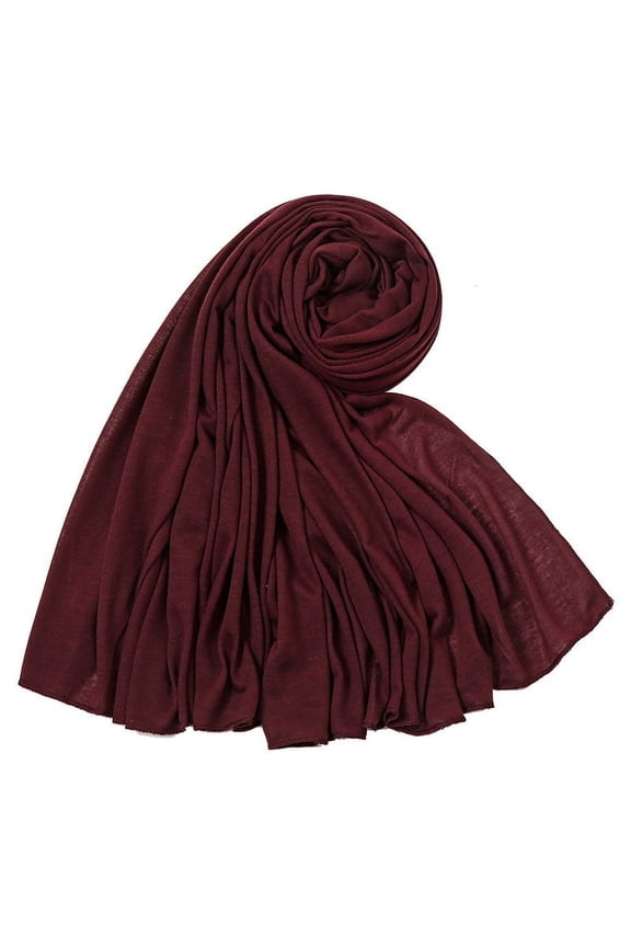 Black Red Jersey Hijab Scarf, 1 Piece Soft Stretchy Breathable Jersey Headscarf Scarf and Shawl, Premium Polyester, 70.8*31.5in Large Size, Versatile Fashion Scarf for Daily Wear