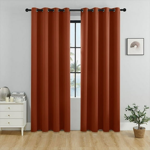 suxuMhao Blackout Curtains 2 Panels,42×84in Orange Red,Sunscreen Blackout Curtain for Bedroom,Thermal Insulated Blackout Curtains 84 Inches Long,Durable Polyester Curtains for Home Window Decor​