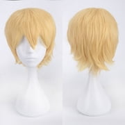 suxuMhao Blonde Short Wig 11.8 Inch Anime Cosplay Wig Synthetic Heat Resistant Fiber Universal Costume Wig for Role Play Comic Con Theme Party Stage Performance Daily Dress Up 1 Piece