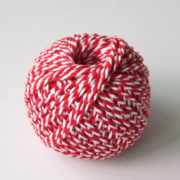 suxuMhao Braided Cotton Rope, 2.47oz/93yd, Red + White, 1 Roll Soft Cotton Twine, DIY Rope for Crafts, Thin Cotton String & Decorative Rope for Home Decoration and DIY Projects