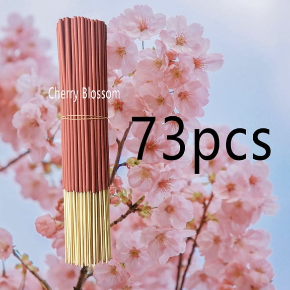 suxuMhao Cherry Blossom Stick Incense - 73 Pcs 8.66IN Organic Incense Sticks, Natural Home Fragrance for Relaxation, Yoga & Meditation, Pink Aromatherapy Incense for Calming Atmosphere