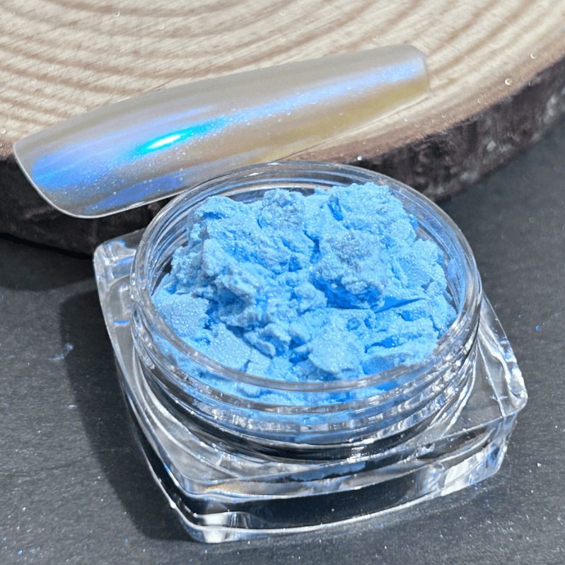 suxuMhao Chrome Nail Powder, Decoration, 1 Piece 10g Blue, Aurora Nail Powder, Iridescent Nail Powder, Holographic Nail Powder, Pearl Nail Powder, Shimmer Chrome,Easy to Apply