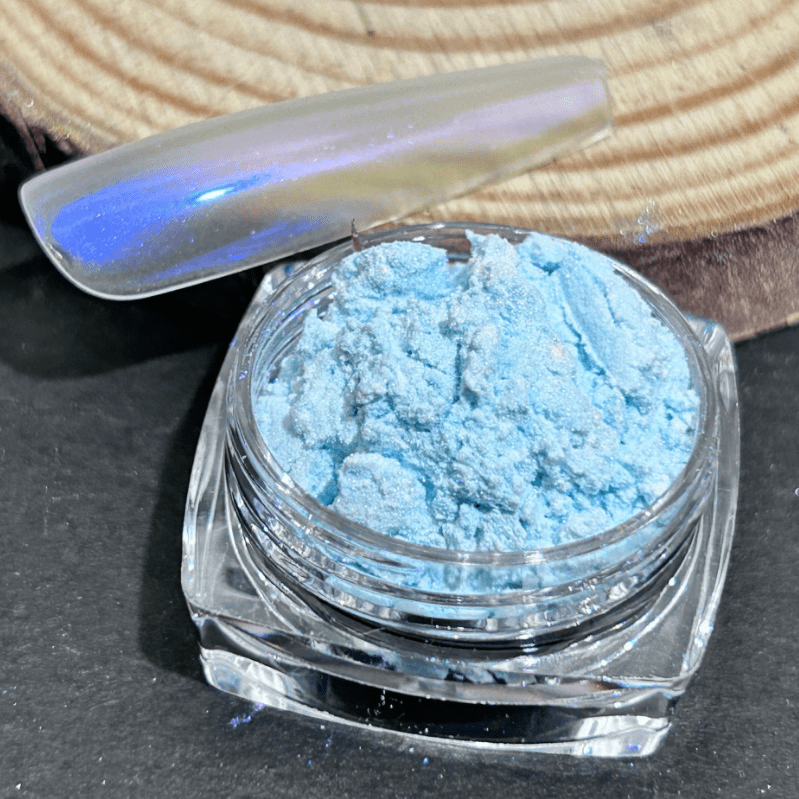 suxuMhao Chrome Nail Powder, Decoration, 1 Piece 10g Light Blue, Aurora Nail Powder, Iridescent Nail Powder, Holographic Nail Powder, Pearl Nail Powder, Shimmer Chrome,Easy to Apply