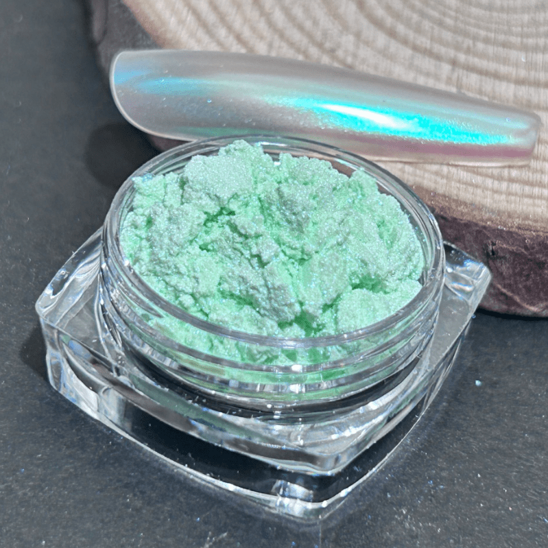 suxuMhao Chrome Nail Powder, Decoration, 1 Piece 10g Light Green, Aurora Nail Powder, Iridescent Nail Powder, Holographic Nail Powder, Pearl Nail Powder, Shimmer Chrome,Easy to Apply