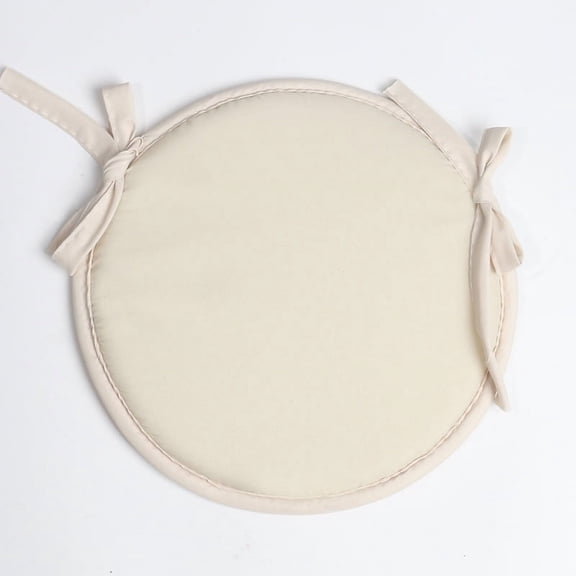 suxuMhao Circular Cushion 4 Packs, 15 Inches Diameter, Round Outdoor Seat Cushion, Sponge Cushion, Chair Seat Cushion, Cushion for Desk Chair, Off White - Soft Polyester With 4 Straps