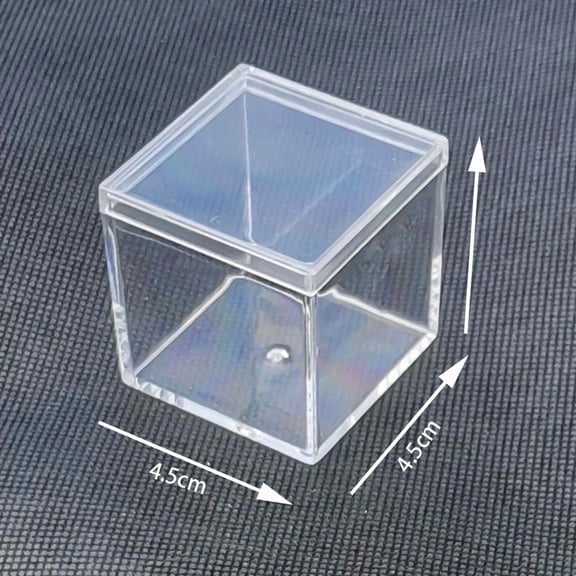 suxuMhao Clear Plastic Cube Boxes with Lids, Mini Square Specimen Storage Boxes, Transparent Candy Boxes, 1.77x1.77x1.77 Inches Plastic Organizer Containers for Home and Office Use, 10 Pieces