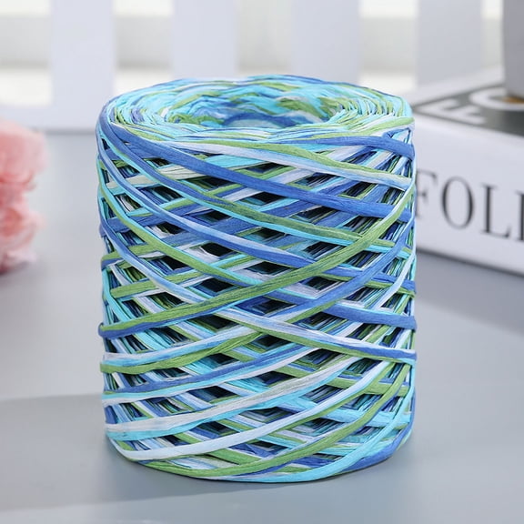suxuMhao Colored Rope - 3.15IN×3.54IN, 2 Rolls Lafite Paper Rope, Premium Craft Rope for Crafts, Baking Packaging with Rope,Flexible Craft Cord for DIY Handmade Projects (Green + Blue +White)