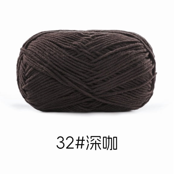 suxuMhao Combed Milk Cotton,Medium Thick Yarn - 35g1 Roll,Soft and Skin-Friendly,Ideal for Knitting Clothes,Handicrafts and Blankets,Can weave numerous projects,suitable for beginners,dark coffee