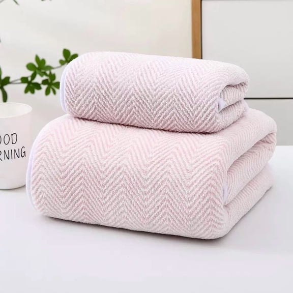 suxuMhao Coral Fleece Fishbone Patterned Towel-Soft bath Towels, Thick bath Towels,Highly Absorbent Yarn Towel for Daily Use, Comfortable & Long-LastingThickened,shower or home use,pink