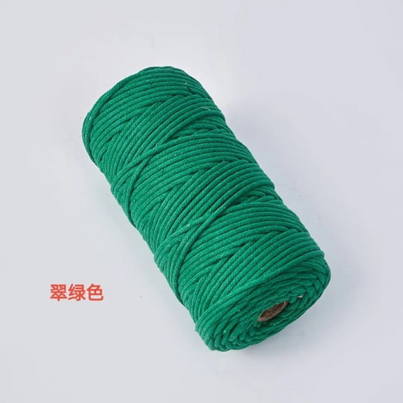 suxuMhao Core-Spun Cotton Rope, 3mm*10.9yd 1 Roll, Green, 3mm Cotton Rope for Crafts, Craft Cotton String, Decorative Rope, Craft Rope for Baskets, DIY Handicrafts & Home Decor