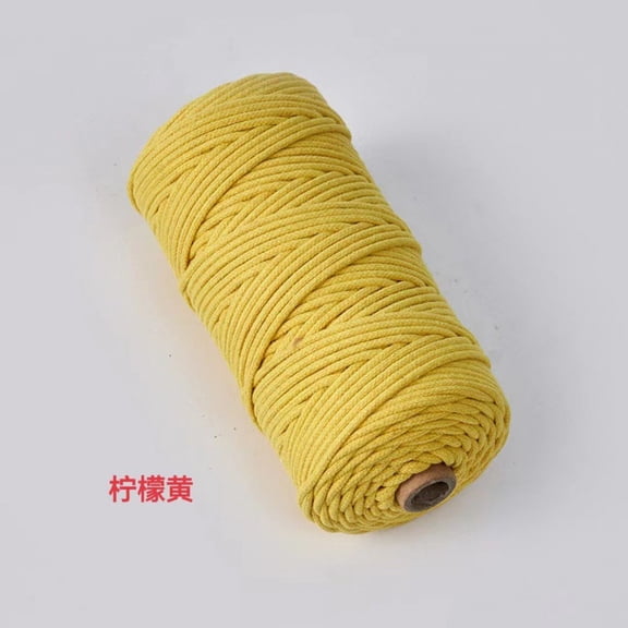 suxuMhao Core-Spun Cotton Rope, 3mm*10.9yd 1 Roll, Yellow, 3mm Cotton Rope for Crafts, Craft Cotton String, Decorative Rope, Craft Rope for Baskets, DIY Handicrafts & Home Decor