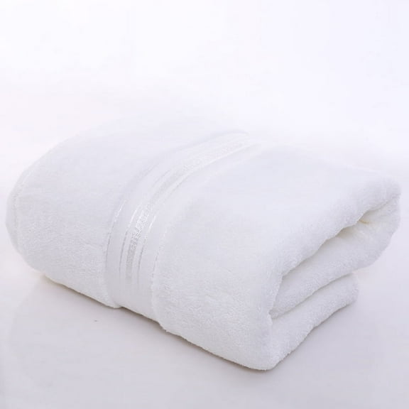 suxuMhao Cotton Silk satin Bath Towel Set of 2 - White, 31.50x62.99in(80x160cm)-Soft, durable,Gentle, comfortable,Quick-Drying Cotton Towels with High Water Uptake for Home ,hotel &Gym Use
