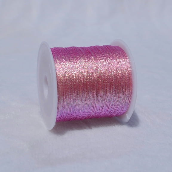 suxuMhao Crochet Yarn, 15g 1 Roll, 3-Ply ，Polyester + PET Film Chips, Can be made 3D Knots, Bracelets, Vibrant and bright colors, suitable for handmade DIY,Ideal for Beginners​,light red