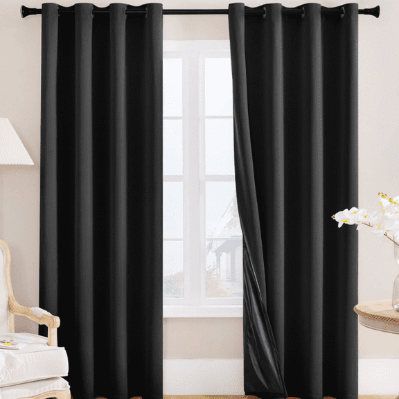suxuMhao Curtains, Black Blackout Curtains for Living Room & Bedroom Thermal Insulated, Room Darkening Window Curtain Panels, 5284in, 2 Pieces, Light Blocking Drapes for Home Decoration