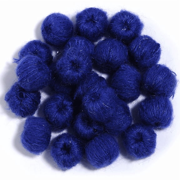 suxuMhao Dark Blue Craft Pom Poms Glitter Gold Wire Fluffy Fuzzy Pom Pom Balls DIY Accessories Hair Accessories 0.630.51 Inches Soft Yarn Pom Poms for Jewelry Making & Craft Projects, 20 Pack