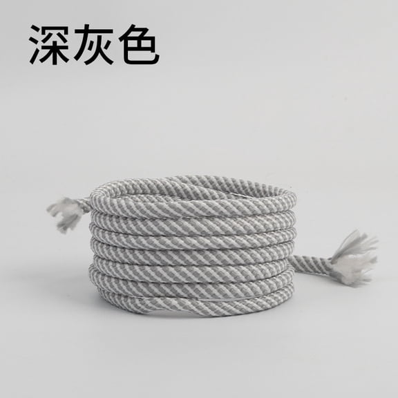 suxuMhao Dark Gray & White Braided Cord Braided Drawstring Cord Colorful Striped Braided Rope Craft Rope 5mm Thick 16.4 Yards Durable Polyester Braided Rope for DIY Craft Making 1 Roll