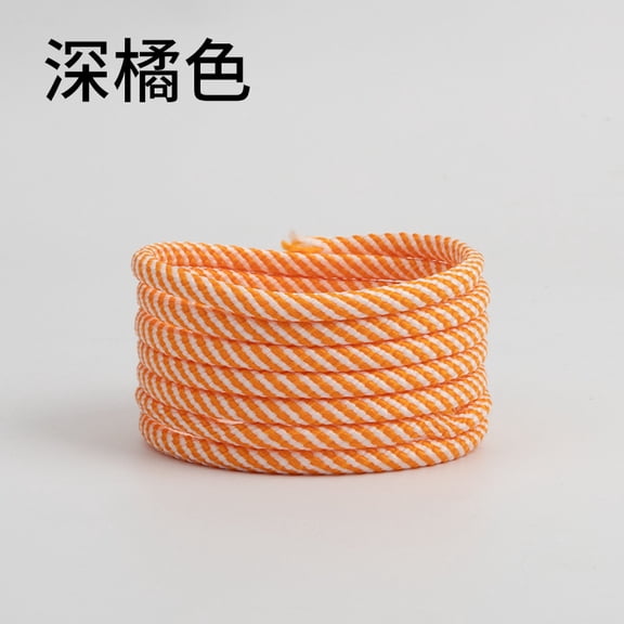suxuMhao Dark Orange & White Braided Cord Braided Drawstring Cord Colorful Striped Braided Rope Craft Rope 5mm Thick 16.4 Yards Durable Polyester Braided Rope for DIY Craft Making 1 Roll