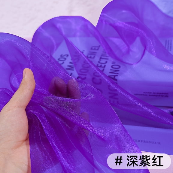 suxuMhao Dark Purple Organza Sewing Fabric, 3959 Inches 1 Piece, Material for Sewing, Quilting Supplies, Soft & Thin Fabric, Essential Sewing Supplies, for DIY Crafting Projects, Style 44