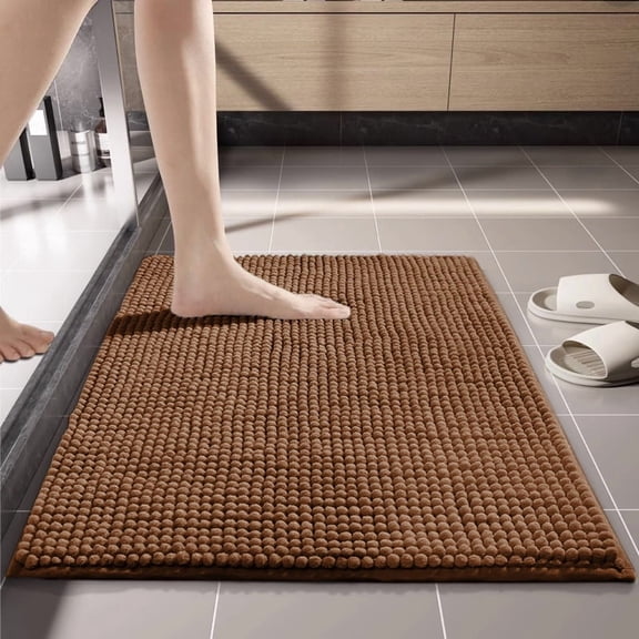 suxuMhao Dark brown 50*80cm 1 Piece Short Pile Bath Rug, Soft Anti Slip Absorbent Stain Resistant Washable Bath Mats Practical Floor Carpet for Restroom Indoor Household Daily Home Decor Use
