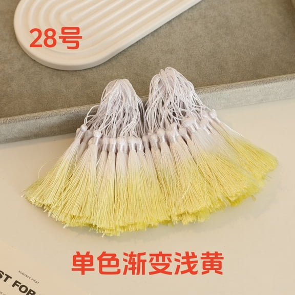 suxuMhao Decoration 50 Pack 3in White & Light Yellow Tassels, Mini Ombre Craft Tassels, Lantern Hanging Decoration Tassel, DIY Tassels for Art Craft Project, Bookmark Ornament Making Supplies