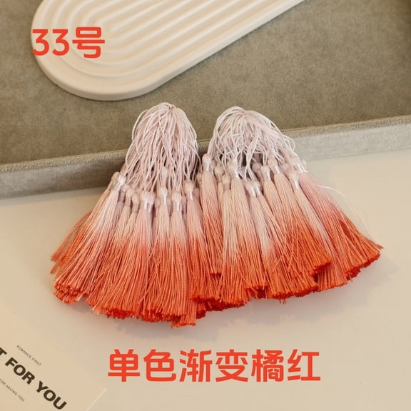 suxuMhao Decoration 50 Pack 3in White & Orange Red Tassels, Mini Ombre Craft Tassels, Lantern Hanging Decoration Tassel, DIY Tassels for Art Craft Project, Bookmark Ornament Making Supplies
