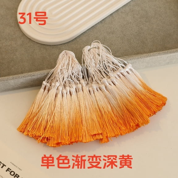 suxuMhao Decoration 50 Pack 3in White & Orange Tassels, Mini Ombre Craft Tassels, Lantern Hanging Decoration Tassel, DIY Tassels for Art Craft Project, Bookmark Ornament Making Supplies