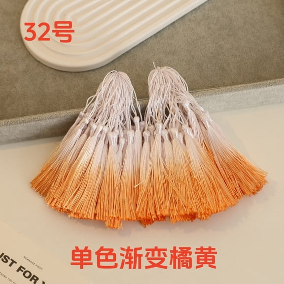 suxuMhao Decoration 50 Pack 3in White & Orange Yellow Tassels, Mini Ombre Craft Tassels, Lantern Hanging Decoration Tassel, DIY Tassels for Art Craft Project, Bookmark Ornament Making Supplies